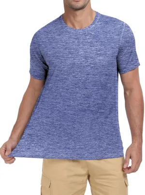 QIVICIMA Men's Workout T-Shirt Short Sleeve Athletic Shirts Dry Fit Breathable Mesh Running Tee Top