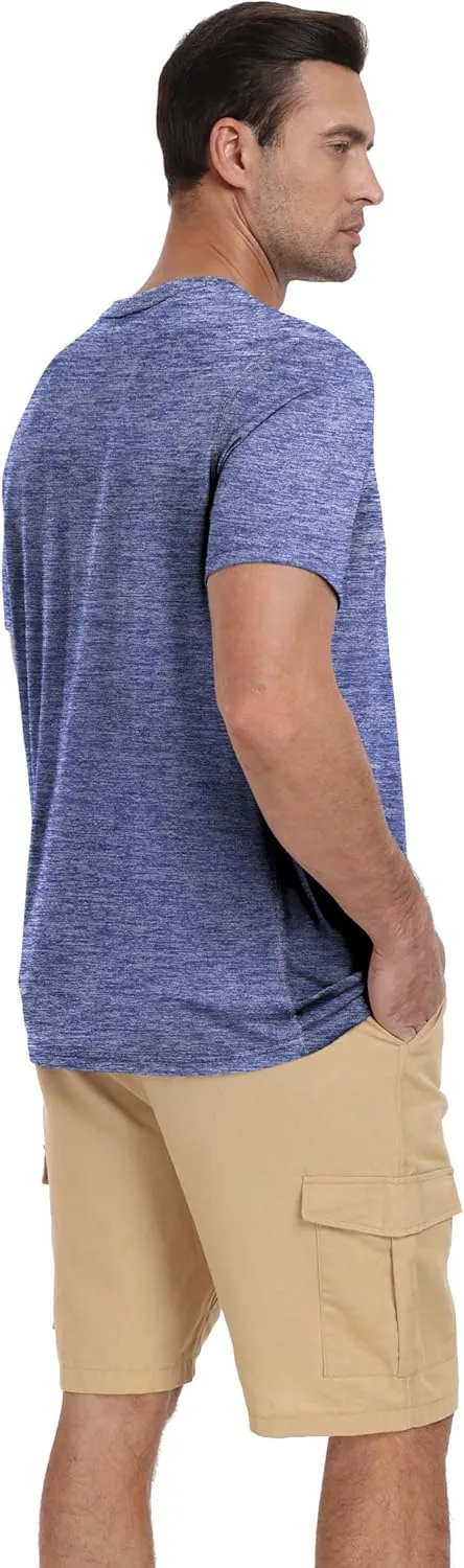 QIVICIMA Men's Workout T-Shirt Short Sleeve Athletic Shirts Dry Fit Breathable Mesh Running Tee Top