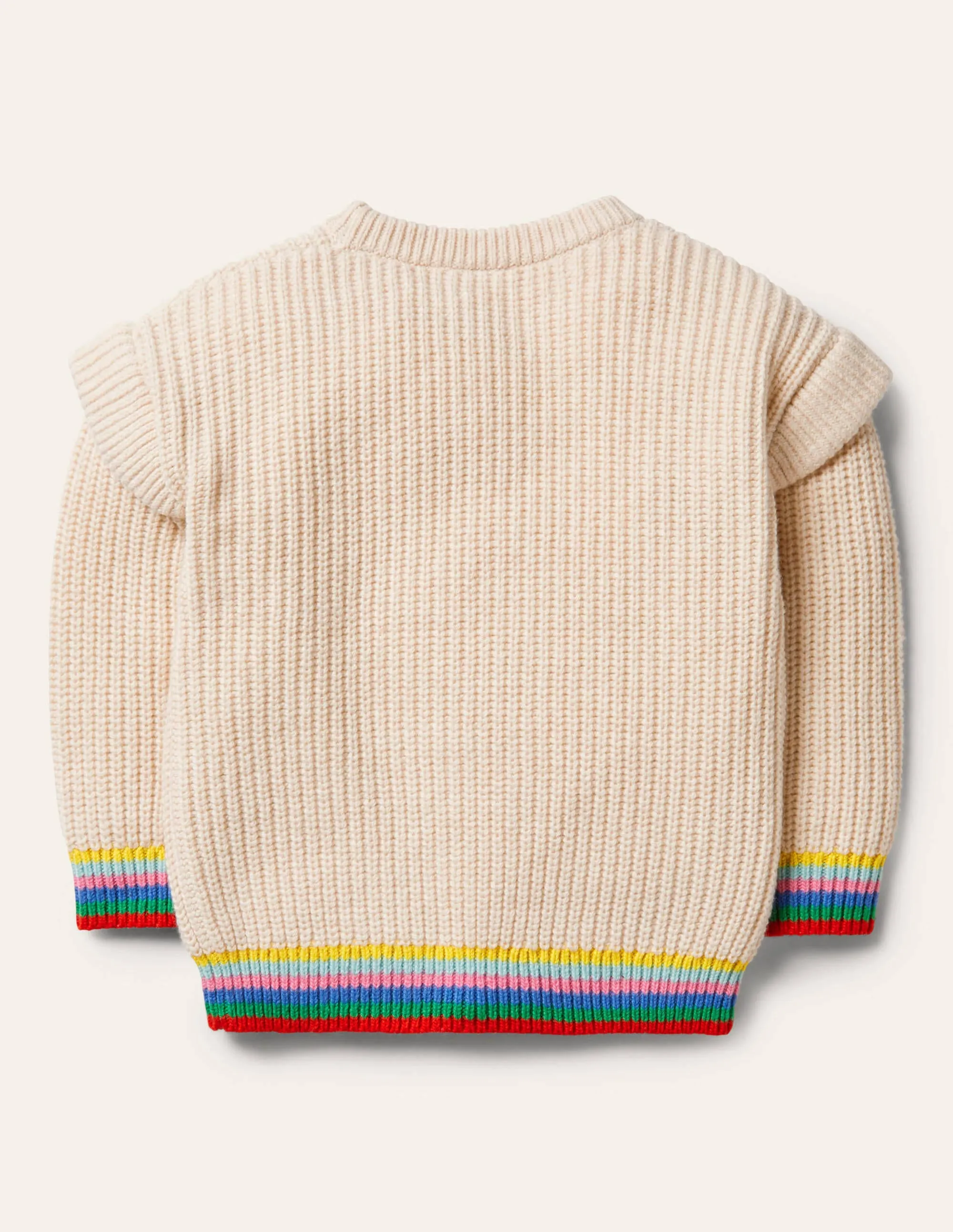 Rainbow Rib Jumper-Ecru