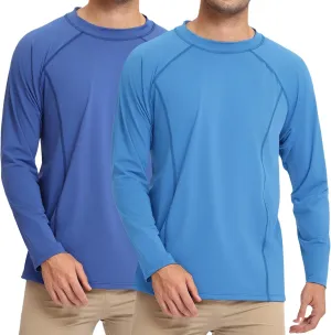 Rash Guard for Men UPF 50  Sun Protection Long Sleeve Shirts for Fishing Workout Quick Dry Lightweight Cooling