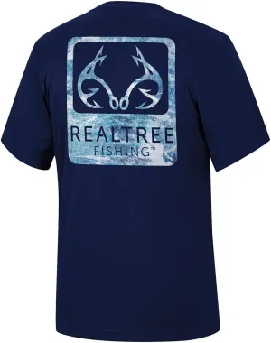 Realtree Men's Fishing Camo Logo | Dry Weave | Moisture Wicking | Sun Protection UPF 50  Short Sleeve Shirts