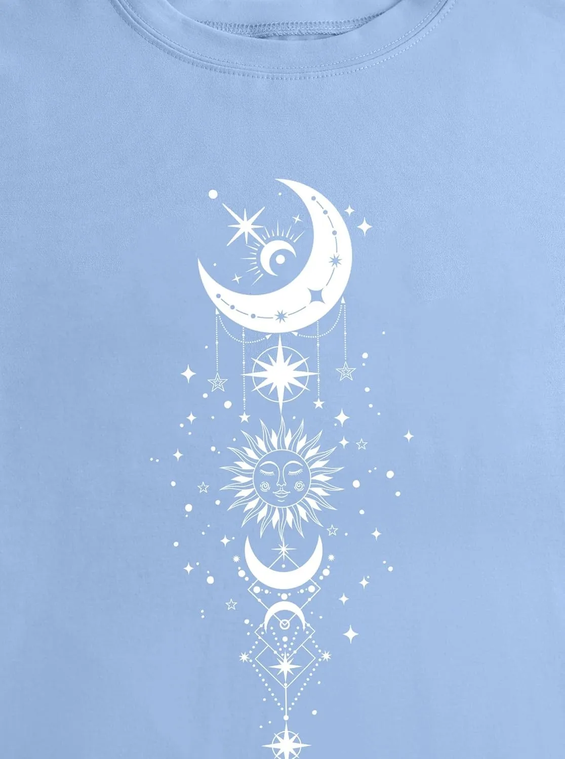 Remidoo Women's Casual Oversized T Shirt Short Sleeve Graphic Tee Letter Sun Moon Shirts