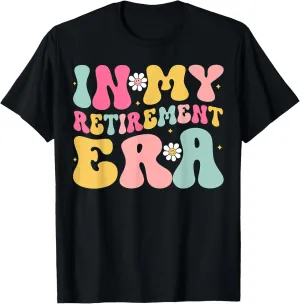 Retro Groovy In My Retirement Era Funny Retired 2025 Womens T-Shirt