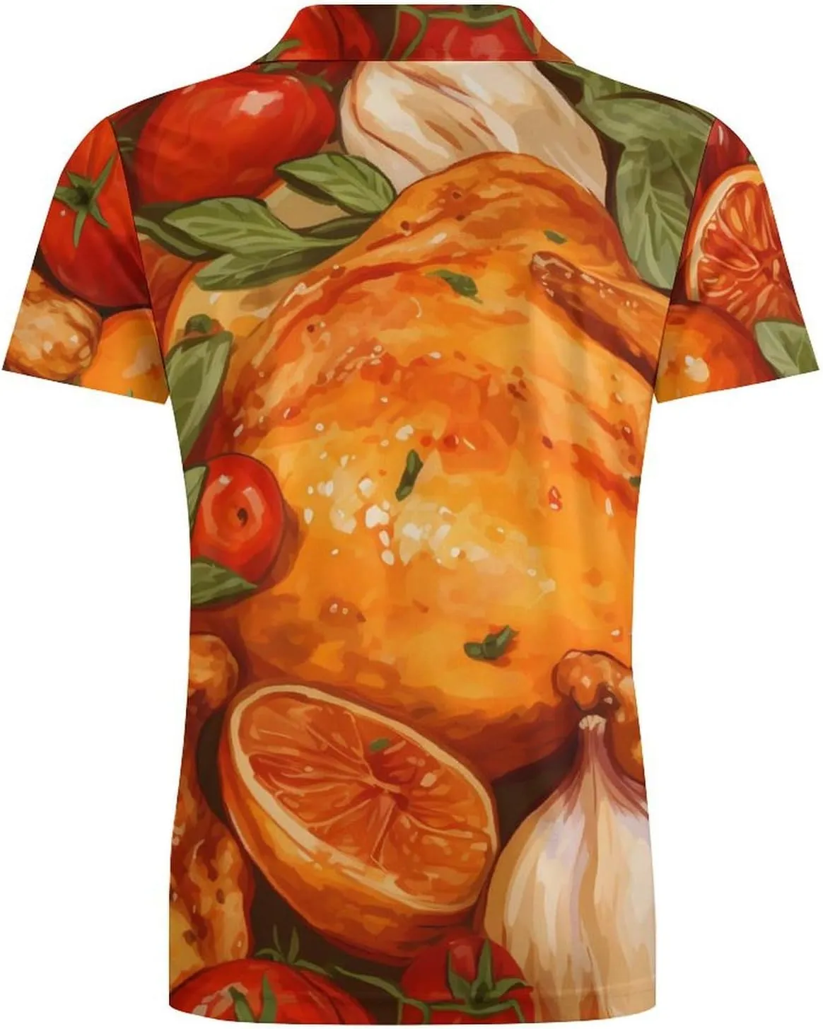 Roast Chicken Food Men's Polo Shirt Short Sleeve Casual Athletic Quick Dry Golf T-Shirts