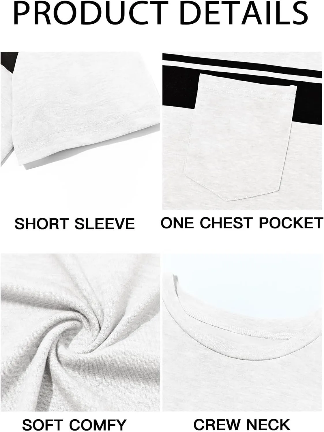 Runcati Men's Casual T-Shirt Short Sleeve Regular Fit Crewneck Tee Summer Graphic Tops with Pocket