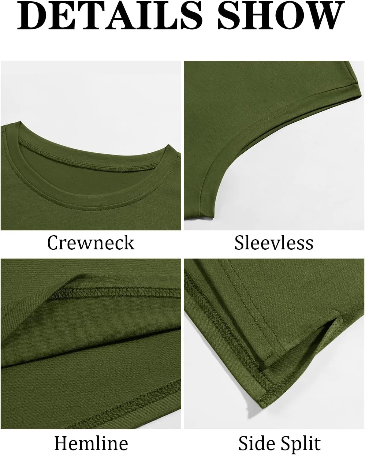 Runcati Men's Sleeveless Tank Tops Crewneck Casual Workout Gym Cut Off Muscle Fit T Shirt
