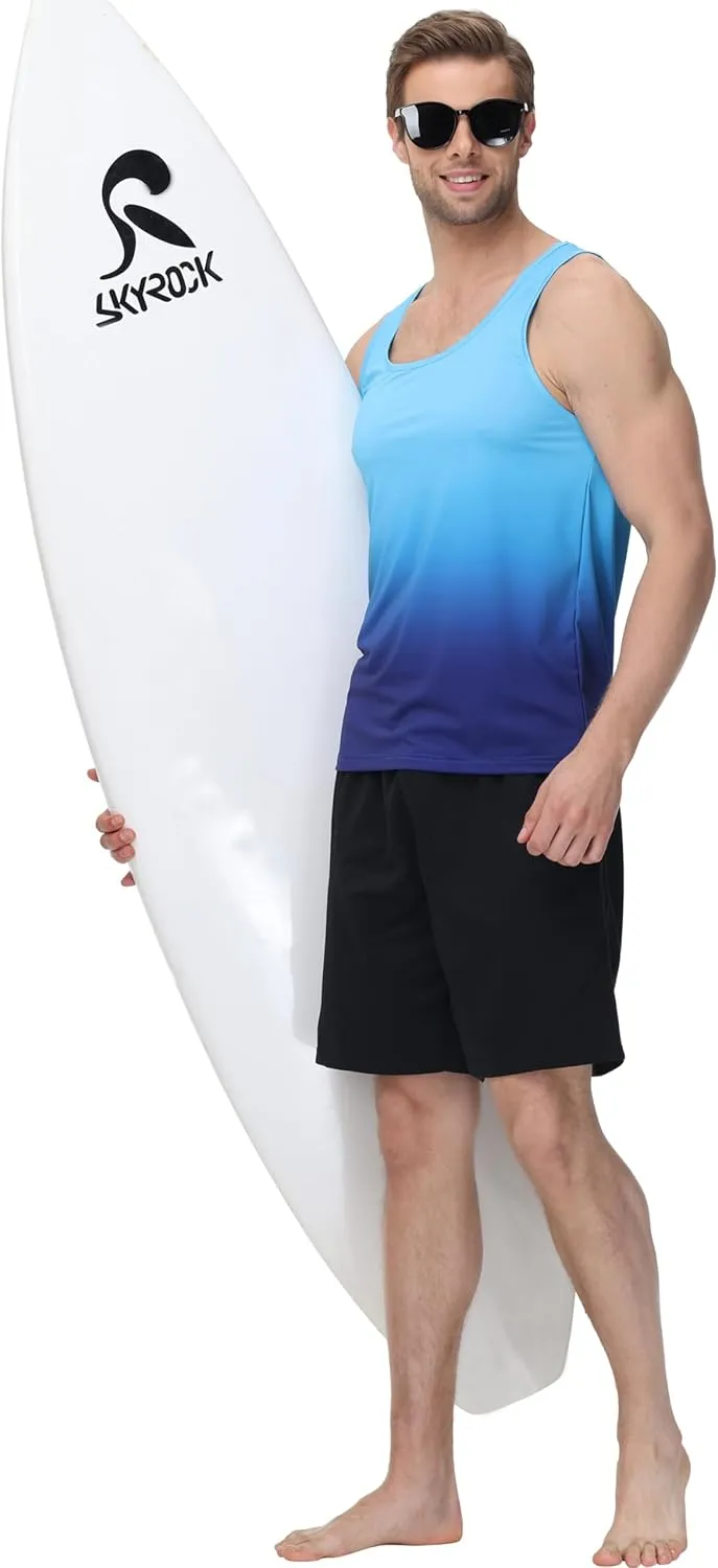 Satankud Men's Tank Tops Quick Dry Workout Gym Sleeveless Shirts Summer Beach Hawaiian Muscle Tee