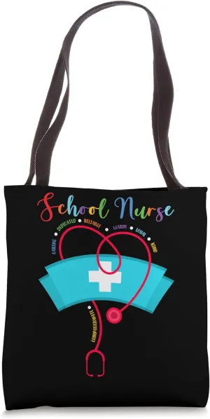 School Nurse Vintage Love Heart Doctor Graduation Nursing Tote Bag