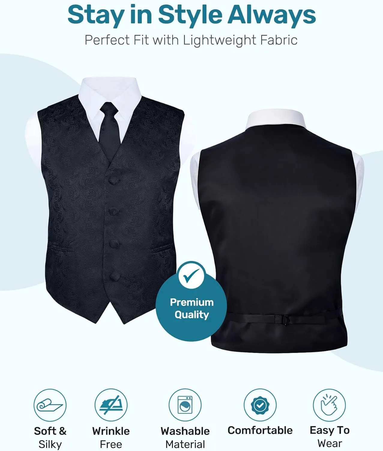 S.H. Churchill & Co. Boys 4 Piece Formal Paisley Vest and Tie Set