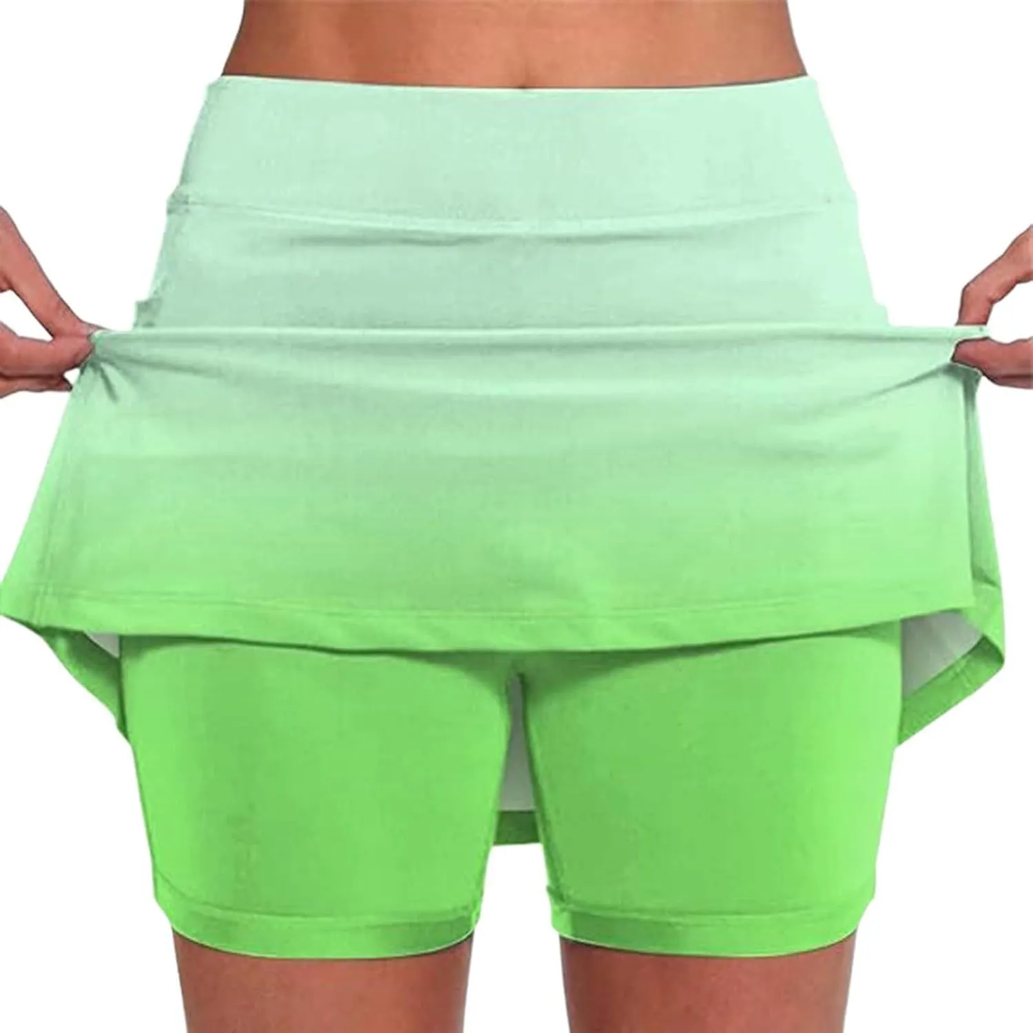 Skorts for Women Dressy Casual Gradient Tennis Skirt with Shorts Underneath Womens Athletic Skorts with Pockets Tummy Control