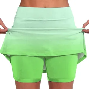 Skorts for Women Dressy Casual Gradient Tennis Skirt with Shorts Underneath Womens Athletic Skorts with Pockets Tummy Control