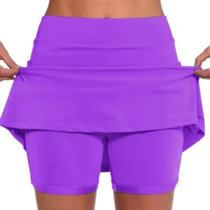 Skorts for Women Dressy Casual High Waisted Skorts Tummy Control Athletic Inner Shorts for Sports Running Tennis