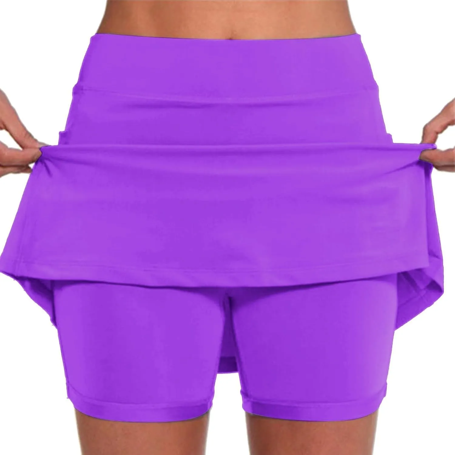 Skorts for Women Dressy Casual High Waisted Skorts Tummy Control Athletic Inner Shorts for Sports Running Tennis