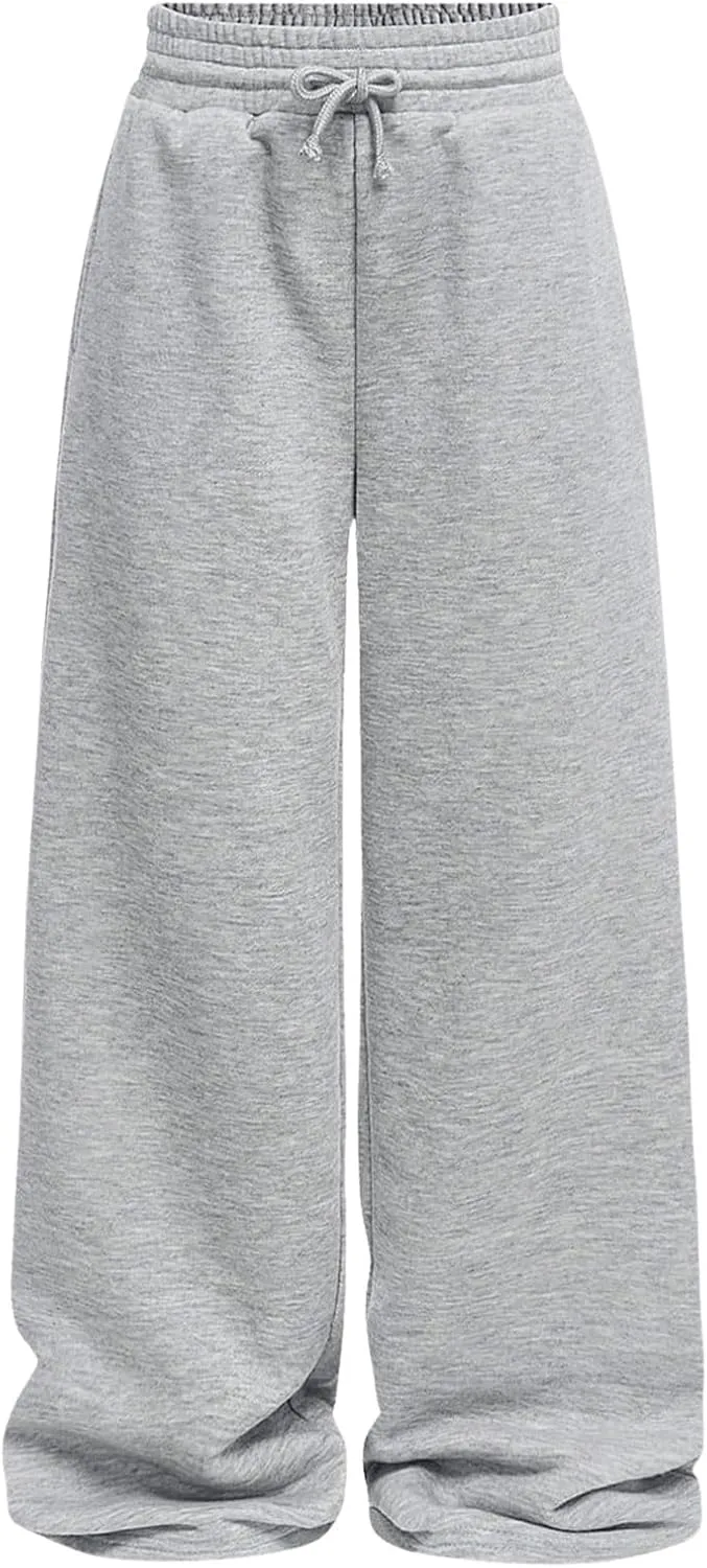 SOLY HUX Girl's Straight Wide Leg Sweatpants Casual High Waisted Baggy Joggers Track Pants
