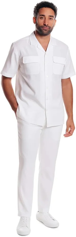 STACY ADAMS Men's Linen Shirt Pant Set