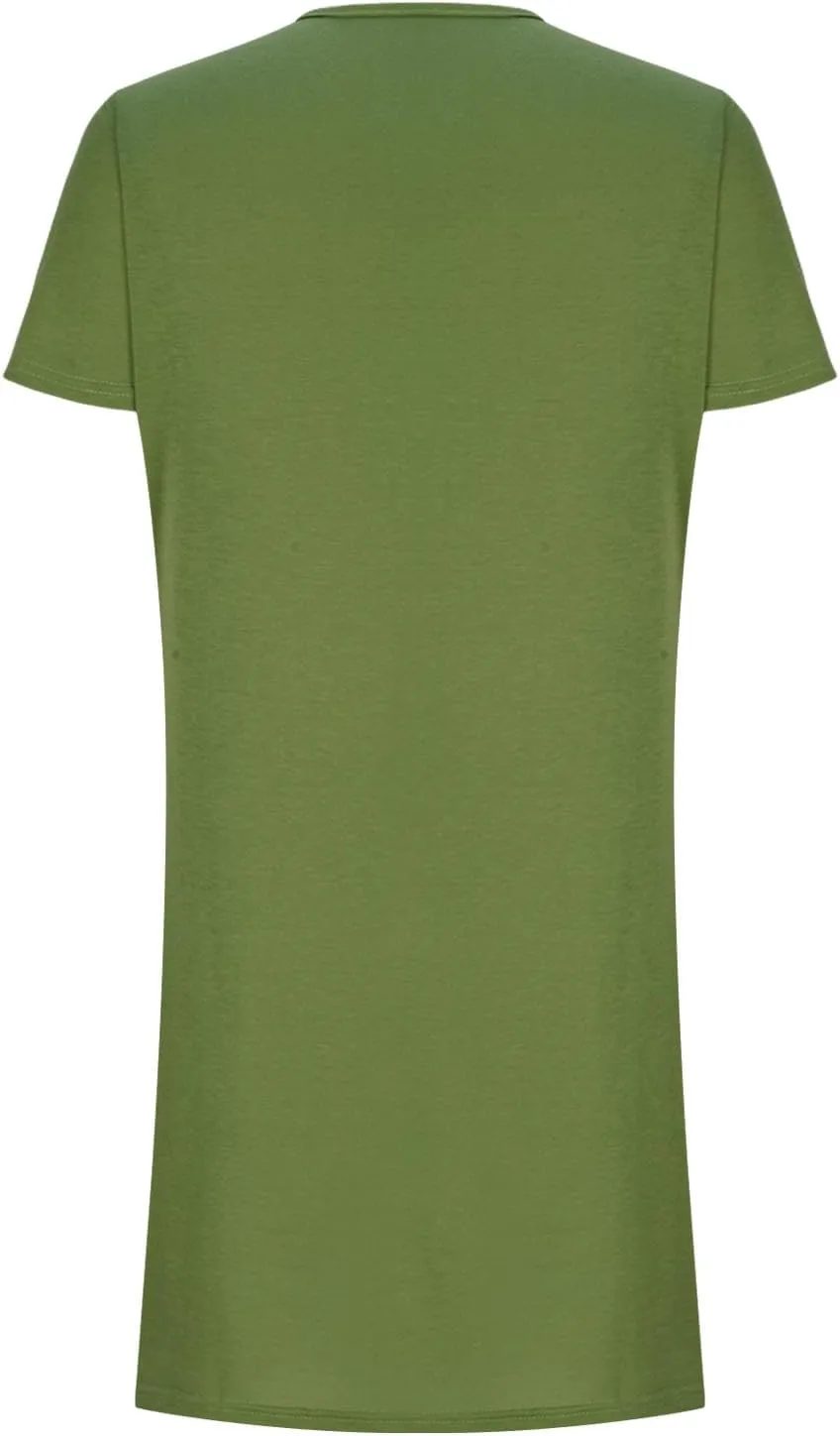Summer Dresses for Women 2025 Classiac Fit Short Sleeve Midi Dress with Pockets Casual Loose Summer Beach Dresses