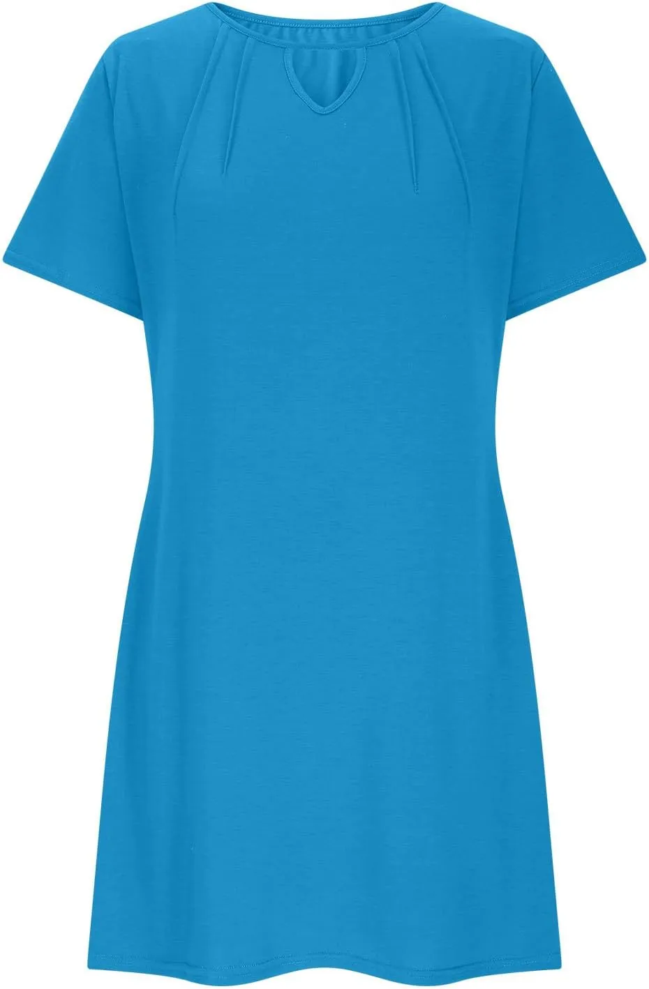 Summer Dresses for Women 2025 Summer Casual Round Neck Keyhole Short Sleeve Mini Dress Beach A Line T-Shirt Dress