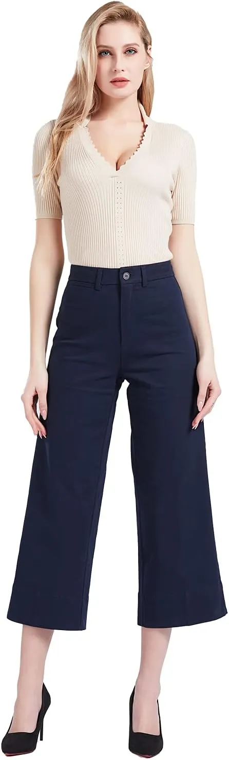 Taloyone High Waisted Casual Chino Pants for Women Work Trouser Slacks Women's Lounge Dress Pants