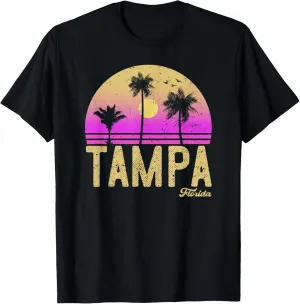 Tampa Florida Retro Vintage Sunset T-Shirt