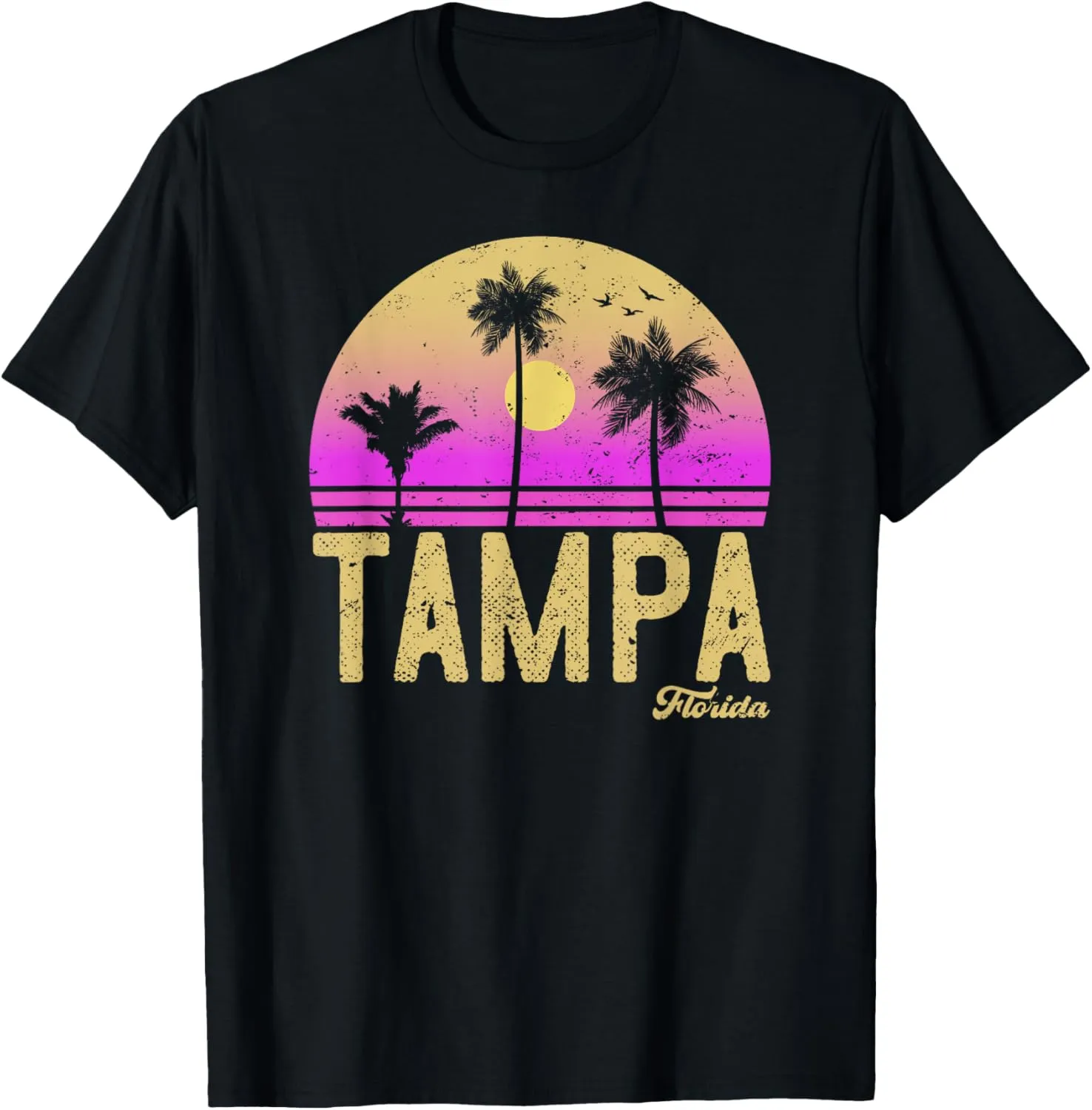 Tampa Florida Retro Vintage Sunset T-Shirt