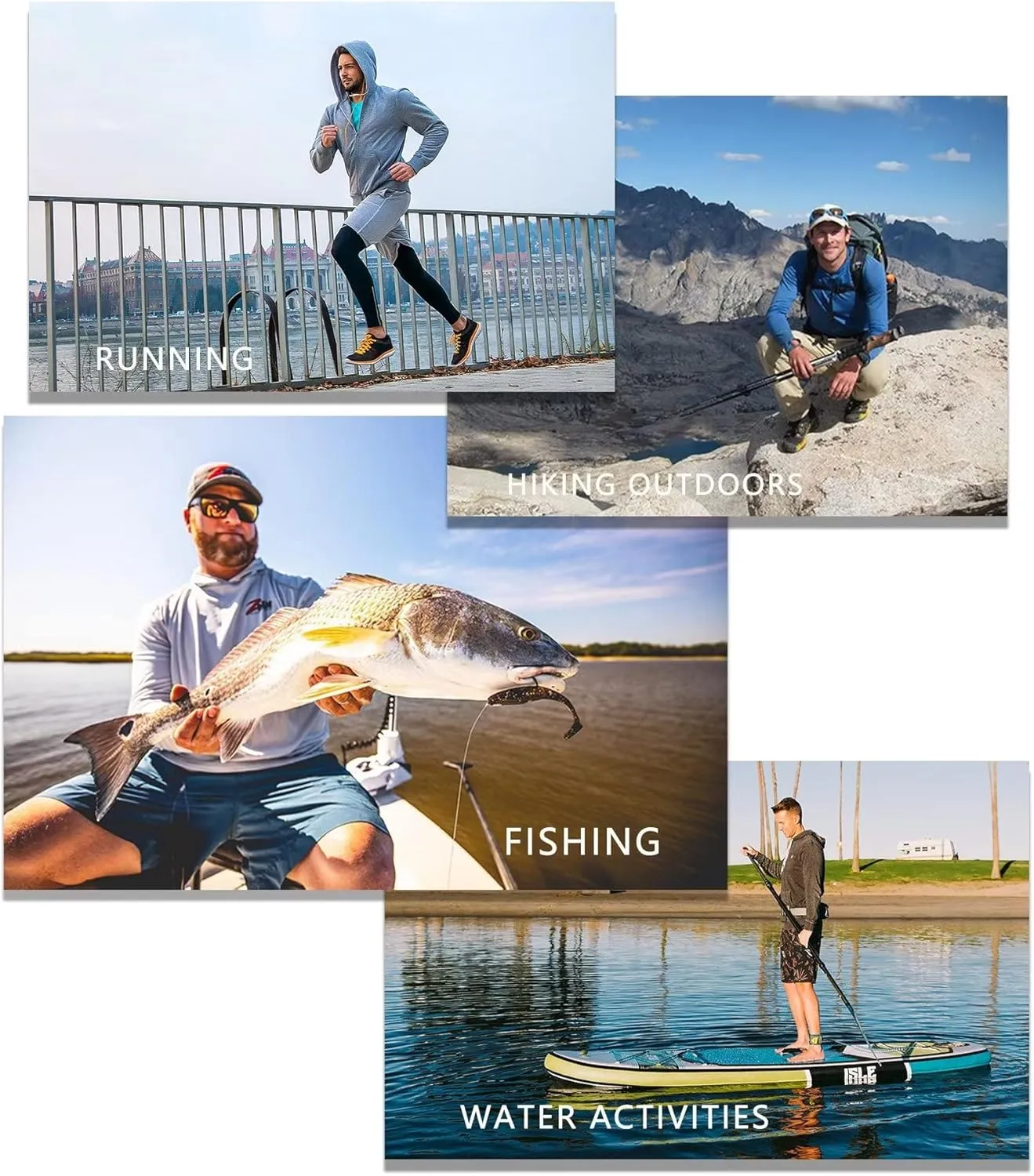 TELALEO 3/2 Pack Men's UPF 50  Sun Protection Lightweight Hoodie Performance Long Sleeve SPF UV Shirt for Fishing Running