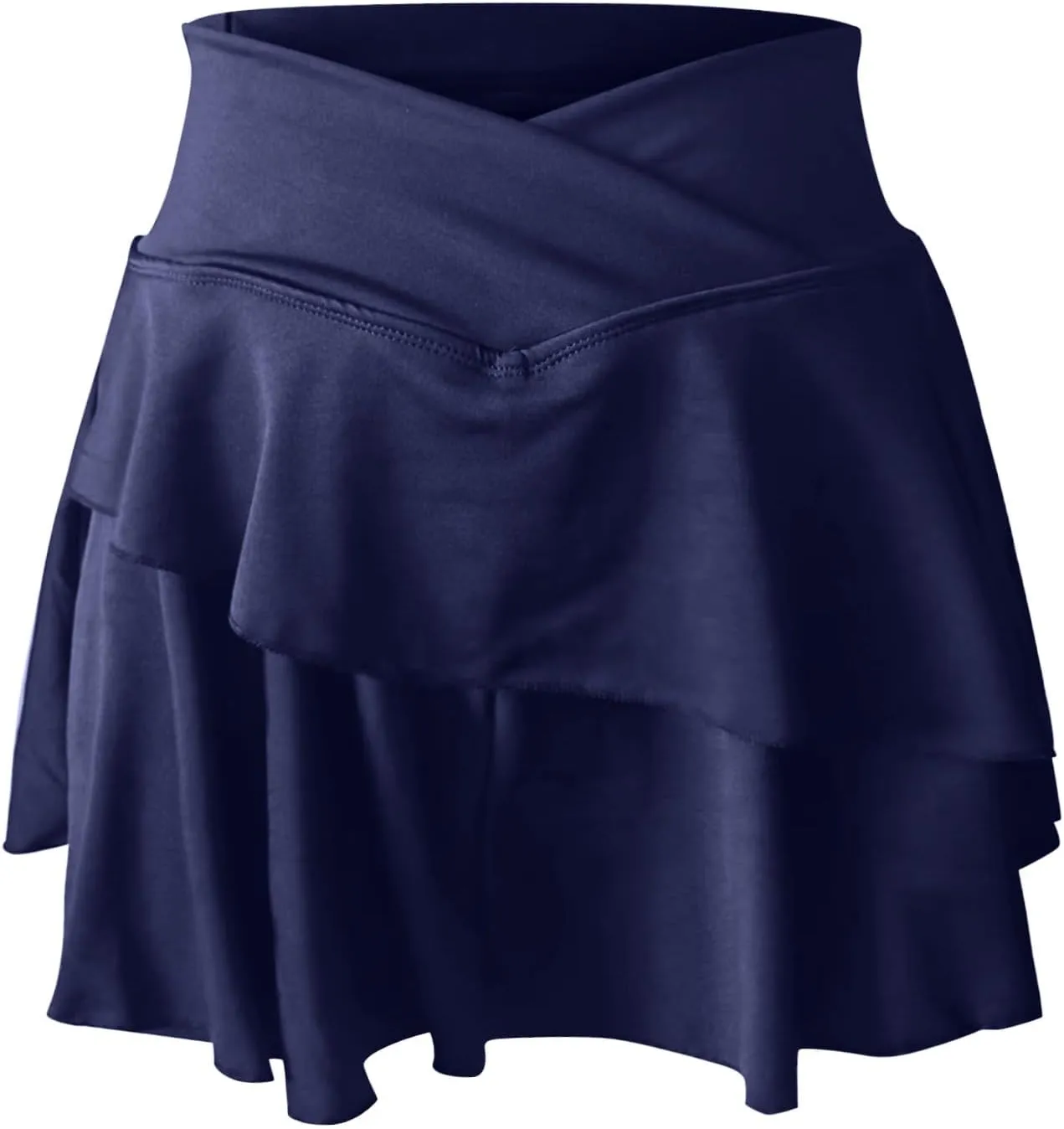 Tennis Skirt Pleated Skorts for Woman Double Ruffle Golf Skirts with Pockets Tummy Control Athletic Skorts for Woman