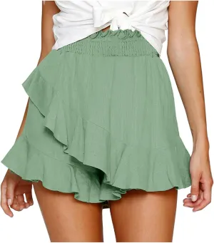 Tennis Skirts for Women Ruffle Mini Skirts Pleated High Waist Athletic Casual Cute Flowy Golf Skorts Skirts with Pockets
