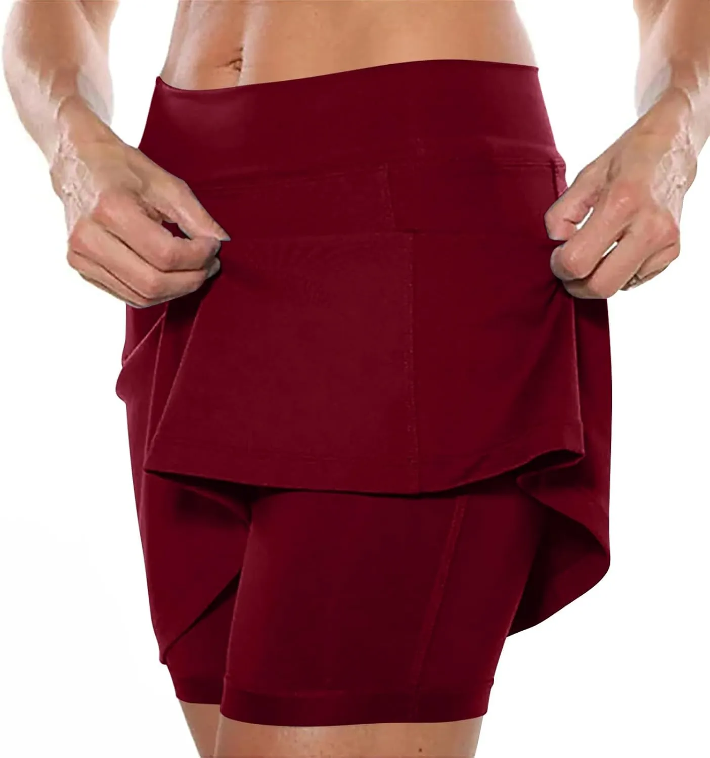 Tennis Skirts for Women with Shorts Pockets Athletic Golf Skorts Workout Running Layered Casual Mini Skater Skorts