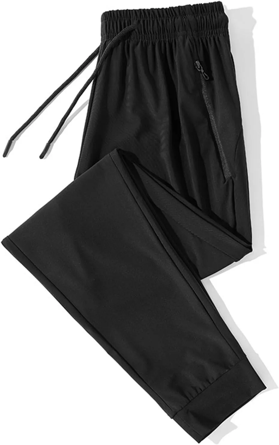 Thin Sweatpants for Men Tapered Joggers Pants with Zip Pockets Drawstring Slim Fit Workout Running Gym Sweat Pants