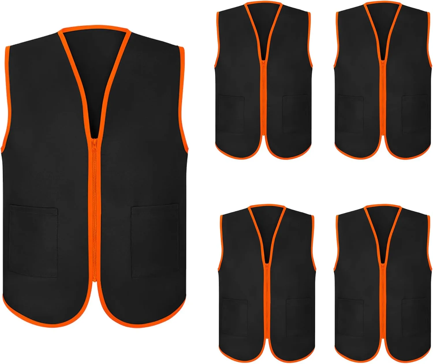 TopTie Supermarket Apron Zipper Vest For Clerk Uniform Vest 5 Packs
