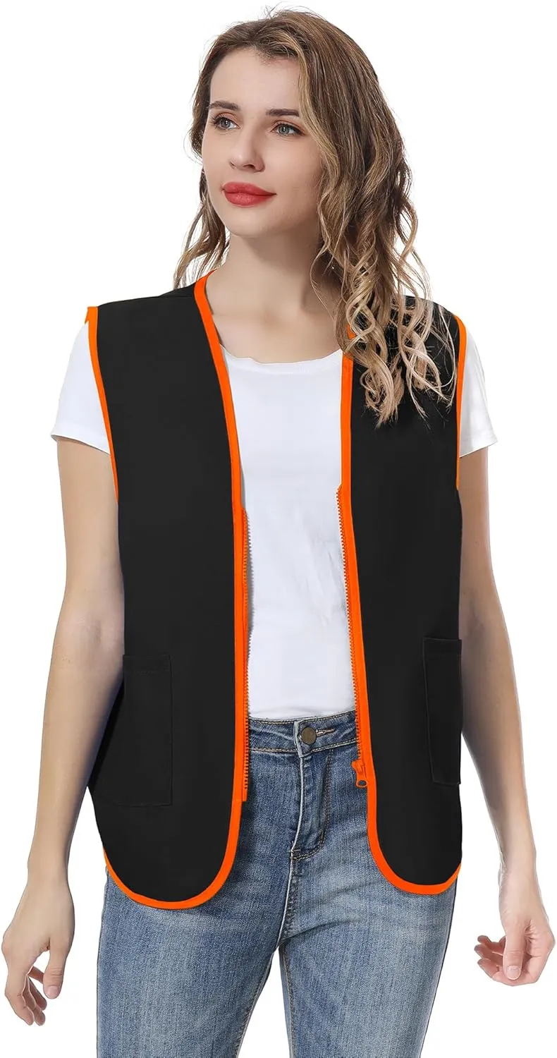 TopTie Supermarket Apron Zipper Vest For Clerk Uniform Vest 5 Packs