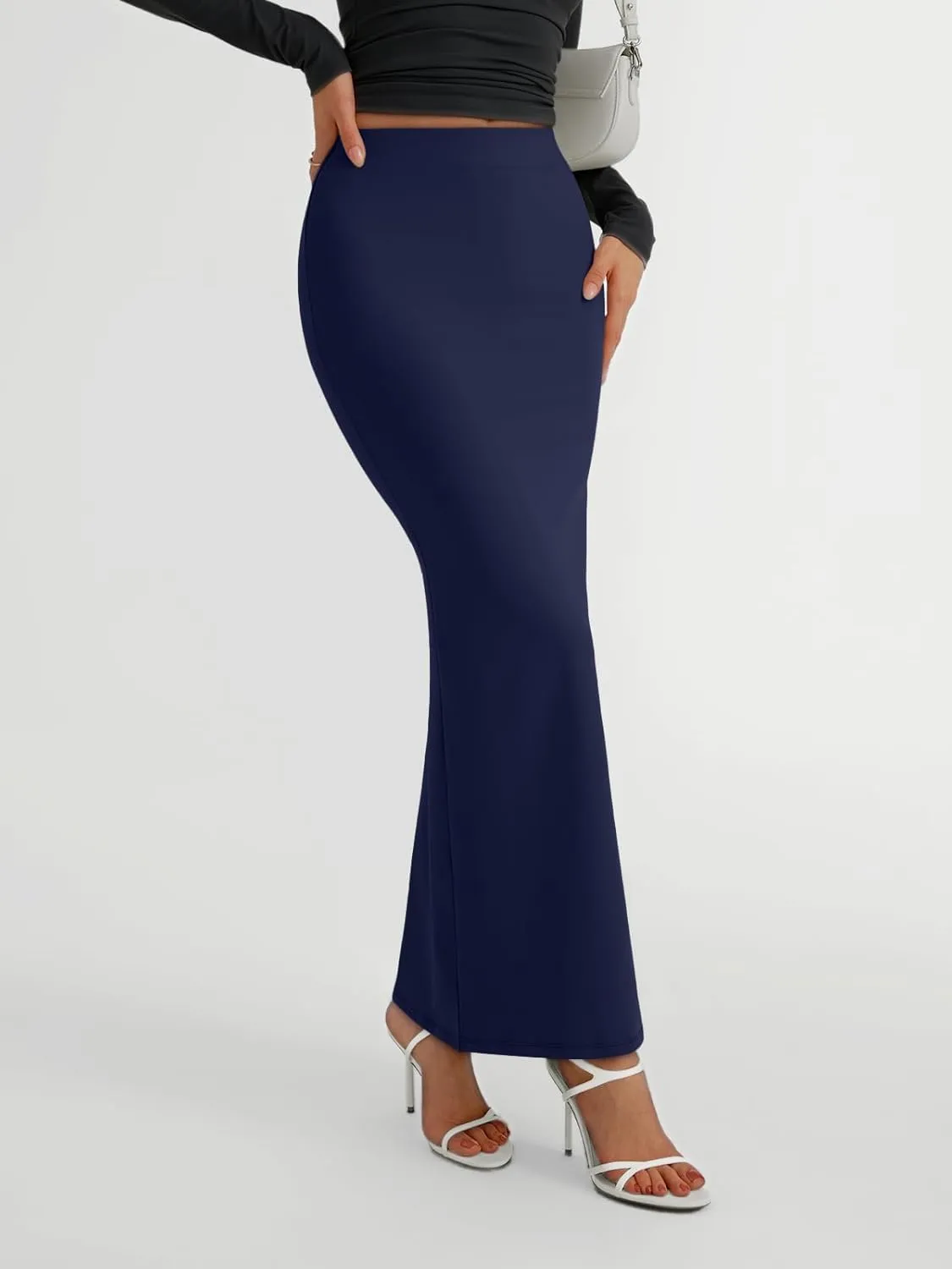 Trendy Queen Women Long Maxi Skirt Bodycon High Waist Slite Basic Pencil Skirts Elastic 2025 Dress