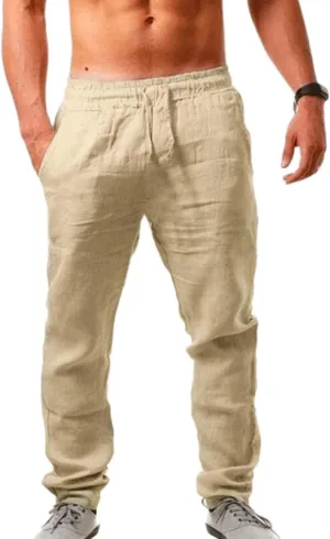 Trousers for Men,Men Fitness Hiking Casual Sweatpant Outfits Baggy Loose Fit Joggers Pants Mens Lightweight Work Pants