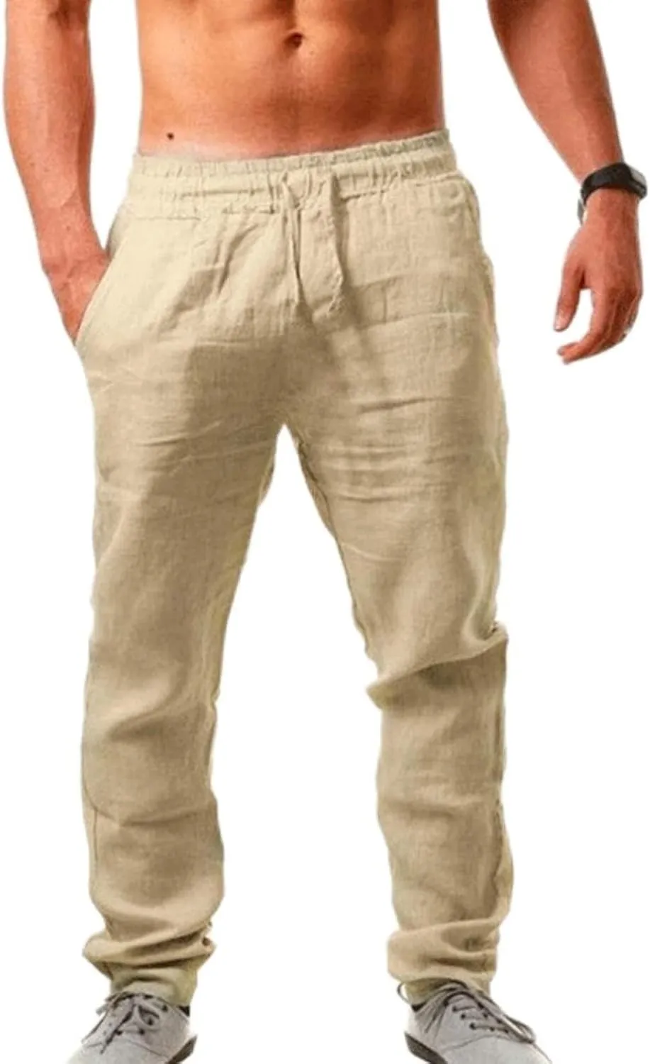 Trousers for Men,Men Fitness Hiking Casual Sweatpant Outfits Baggy Loose Fit Joggers Pants Mens Lightweight Work Pants