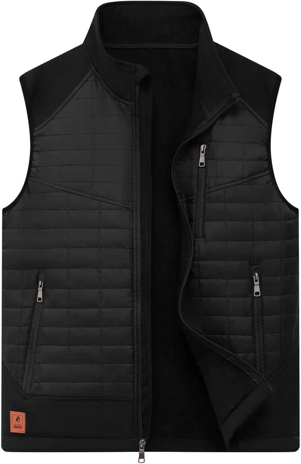 Vcansion Men's Lightweight Fleece Lined Puffer Vest Softshell Outerwear Sleeveless Jacket for Hiking Travel Golf
