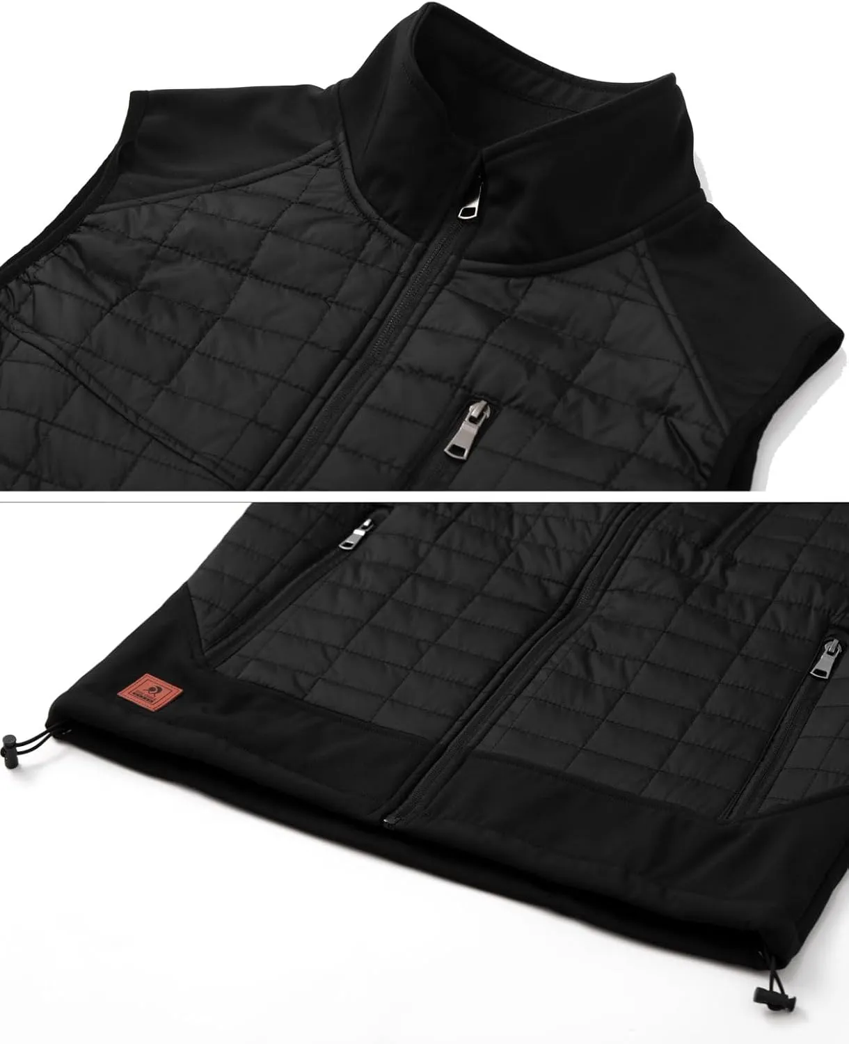 Vcansion Men's Lightweight Fleece Lined Puffer Vest Softshell Outerwear Sleeveless Jacket for Hiking Travel Golf
