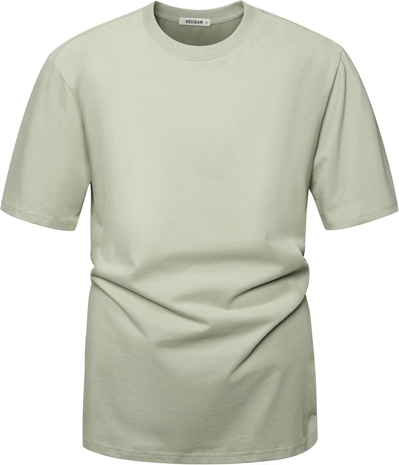 VEIISAR Men's Heavy Weight Crew Neck T-Shirt Mens Premium Cotton Tee - Pre Shrunk S-3XL