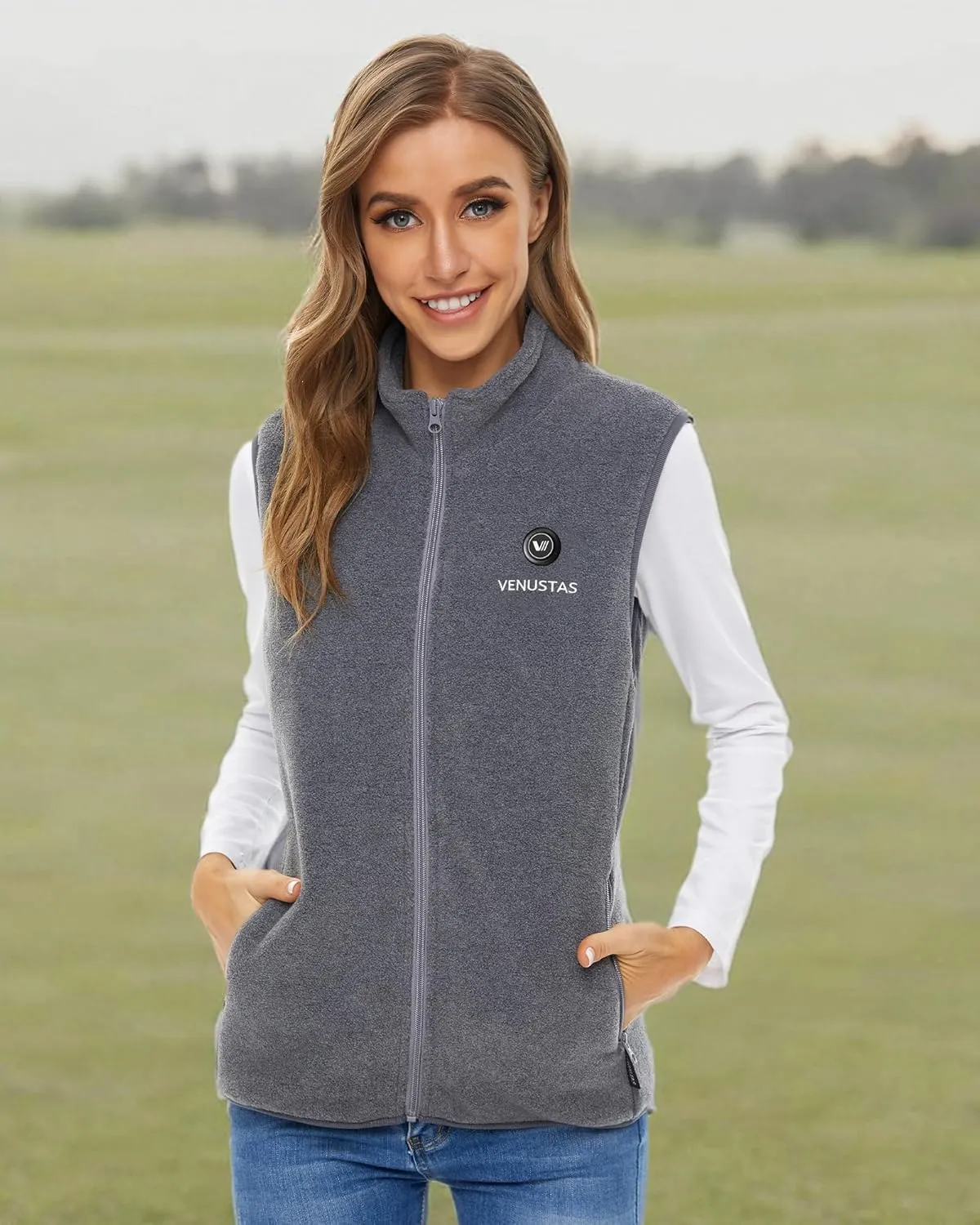 Venustas Women's Fleece Heated Vest with Battery, Lightweight Electric Heated Coat