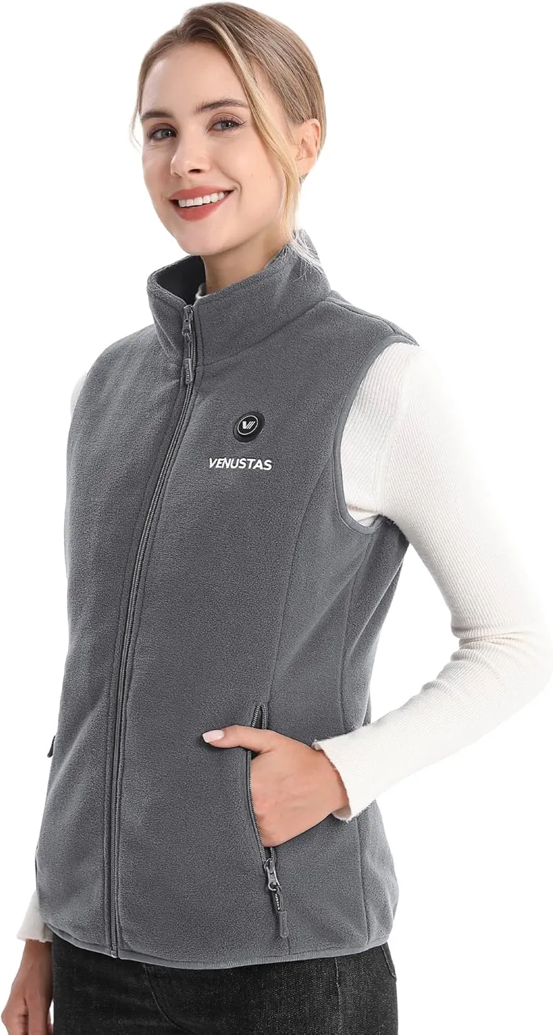 Venustas Women's Fleece Heated Vest with Battery, Lightweight Electric Heated Coat