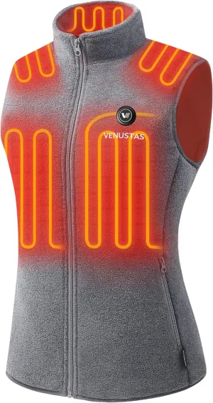 Venustas Women's Fleece Heated Vest with Battery, Lightweight Electric Heated Coat