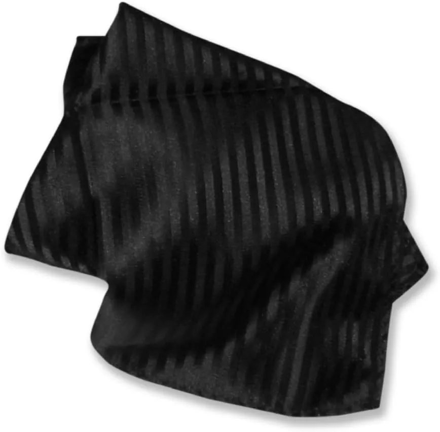 Vesuvio Napoli Men's Dress Vest & NeckTie BLACK Color Vertical Striped Design Neck Tie Set