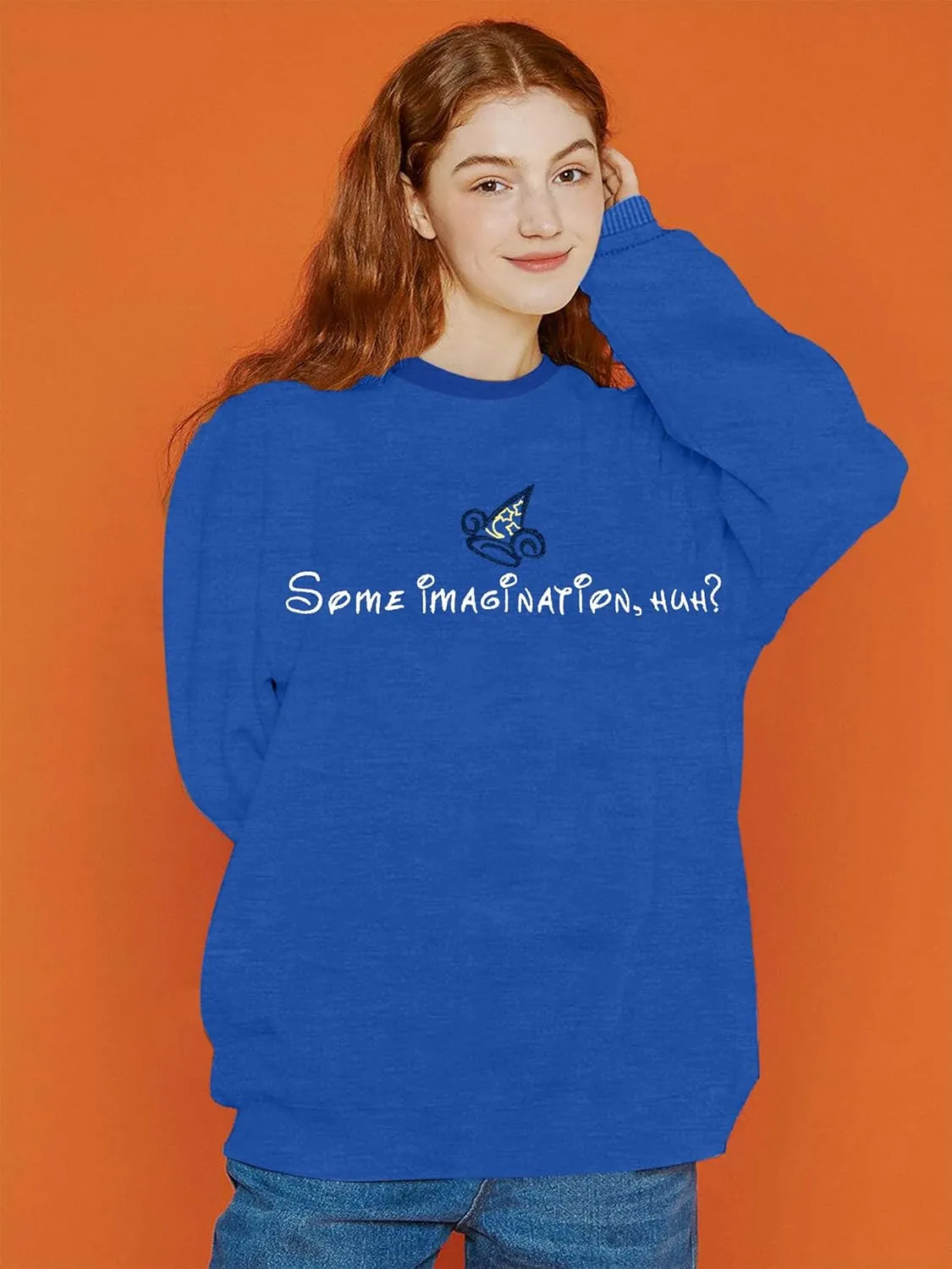 VILOVE Magical Kingdom Sweatshirt Women Imagination Pullover Family Vacation Tee Castle Graphic long Sleeve Tops