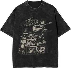 Vintage Oversized T Shirt Summer Fashion Tee Round Neckline Loose Short Sleeve Tops for Mens Womens