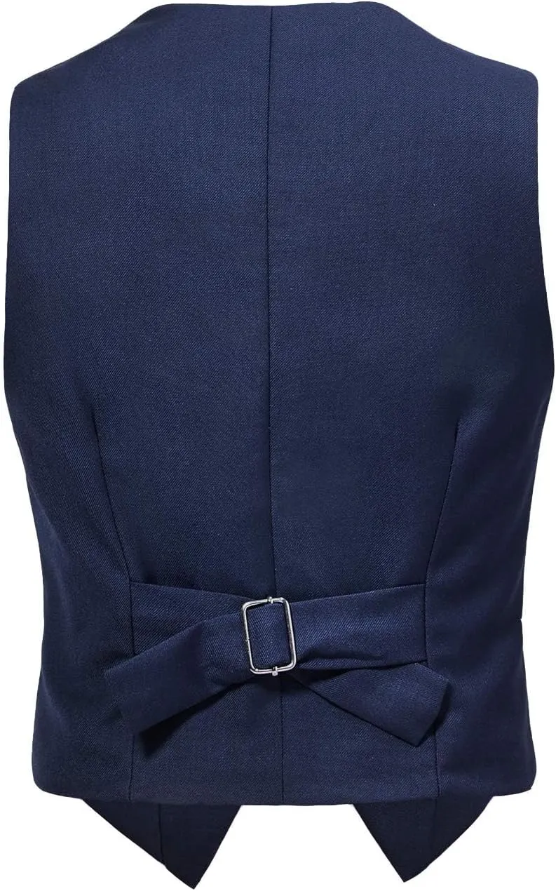 Visaccy 3 Buttons Boys Girls Fully Lined Formal Suit Vest