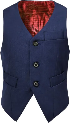 Visaccy 3 Buttons Boys Girls Fully Lined Formal Suit Vest