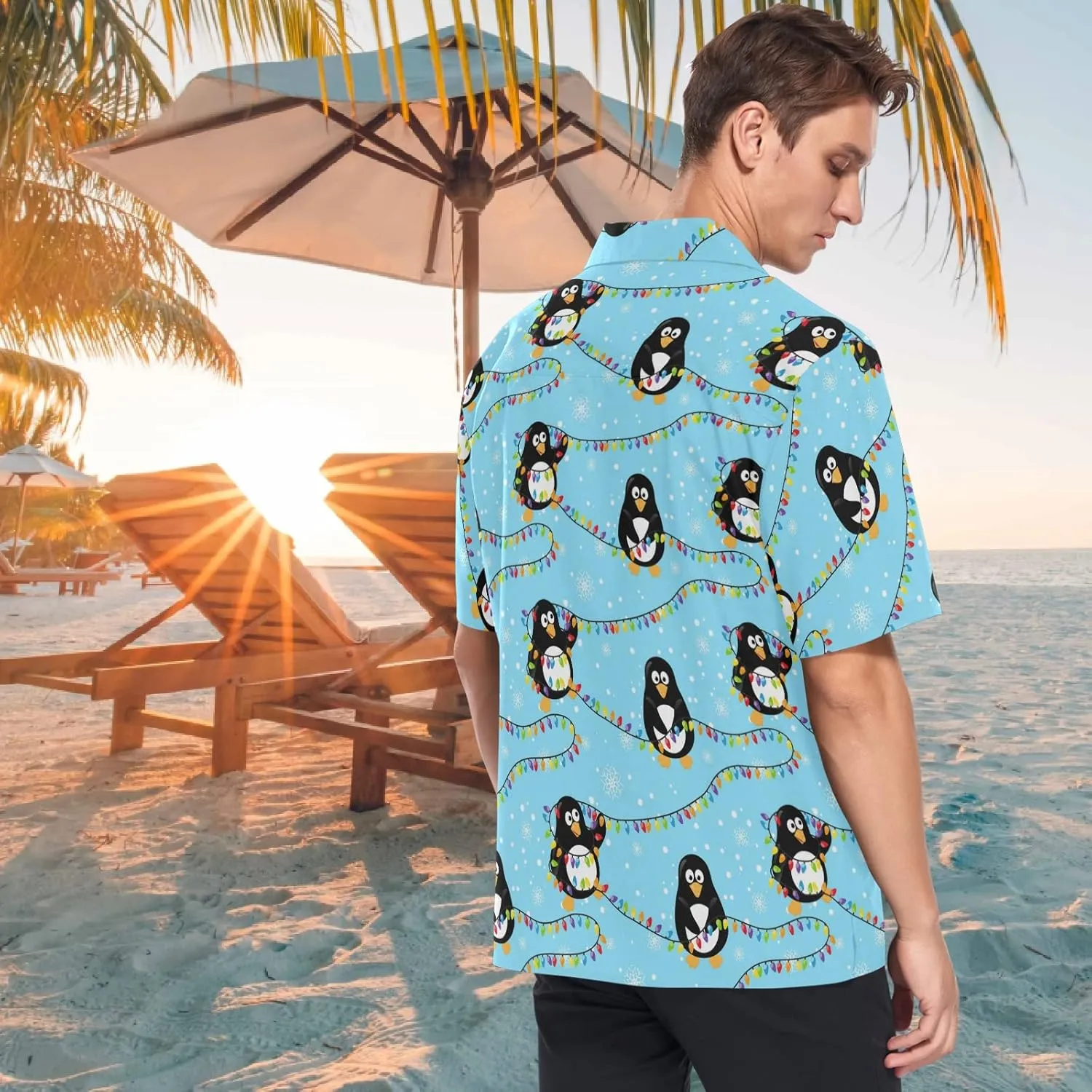 visesunny Novelty Mens Hawaiian Shirts Casual Tropical Short Sleeve Button Down Shirt Summer Beach Shirts S-XXXL