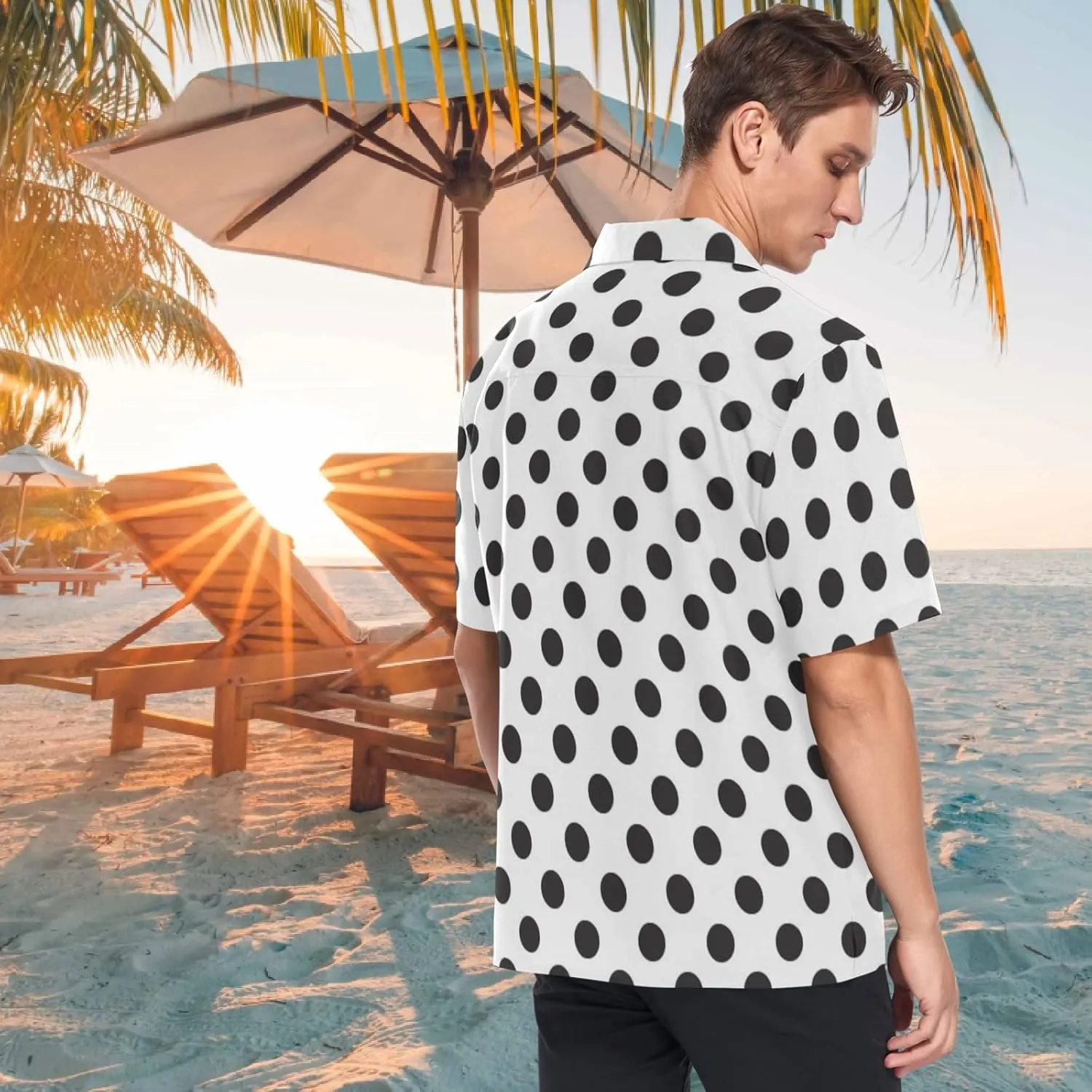 visesunny Stylish Men's Seasonal Hawaiian Casual Button Down Short Sleeve Shirt