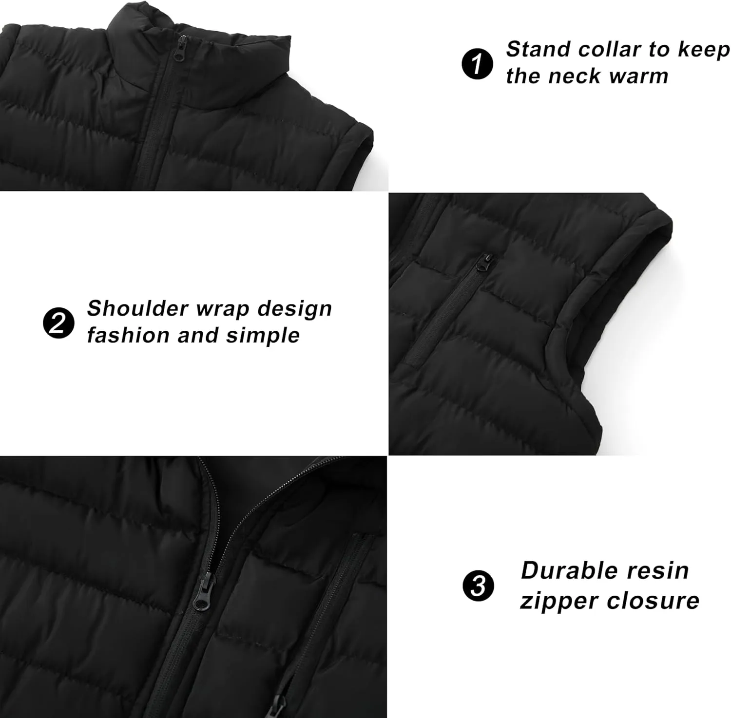 VtuAOL Men's Puffer Vest Outdoor Hooded Padded Vest Softshell Outerwear Vest for Travel Hiking