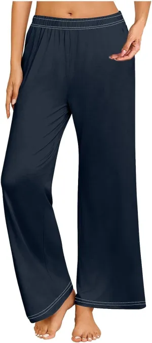 Wide Leg Yoga Pants for Women | Casual Loose Cozy High Waisted Lounge Flowy Pant with Pockets