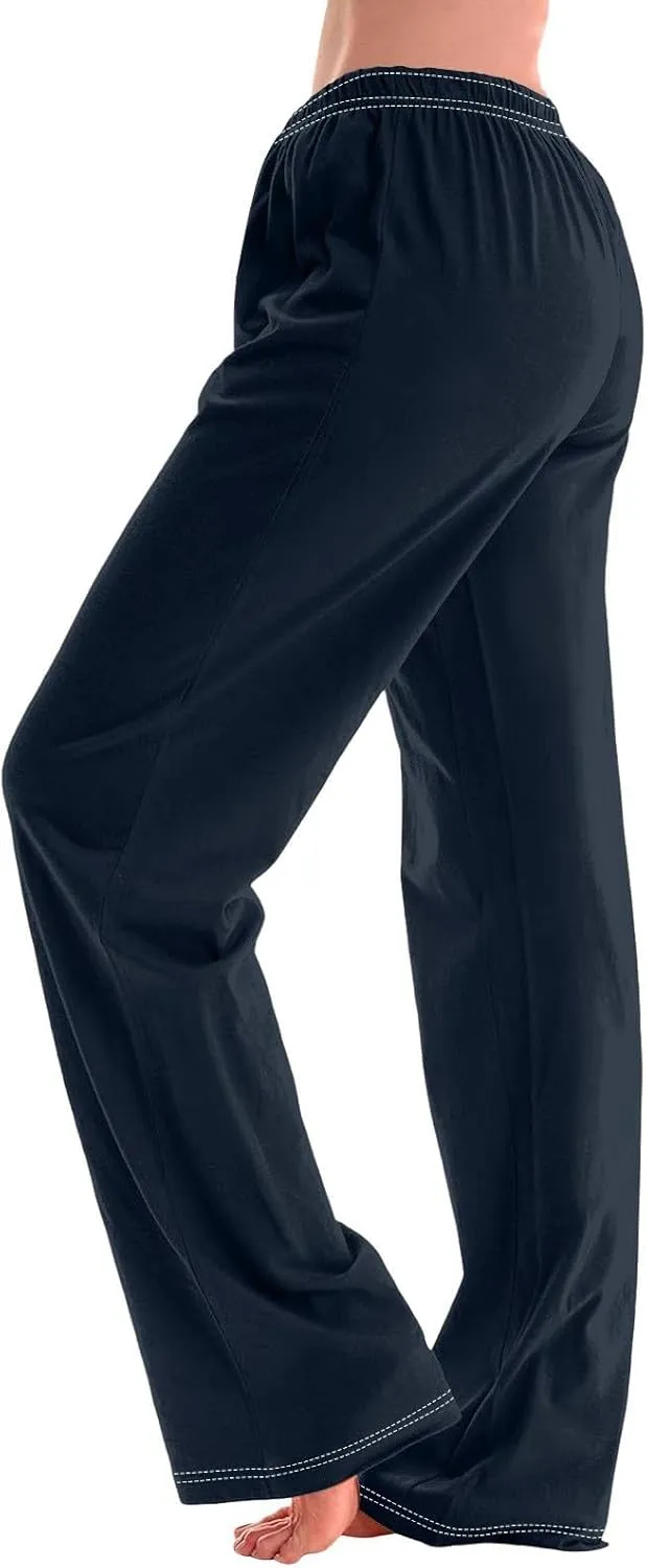Wide Leg Yoga Pants for Women | Casual Loose Cozy High Waisted Lounge Flowy Pant with Pockets
